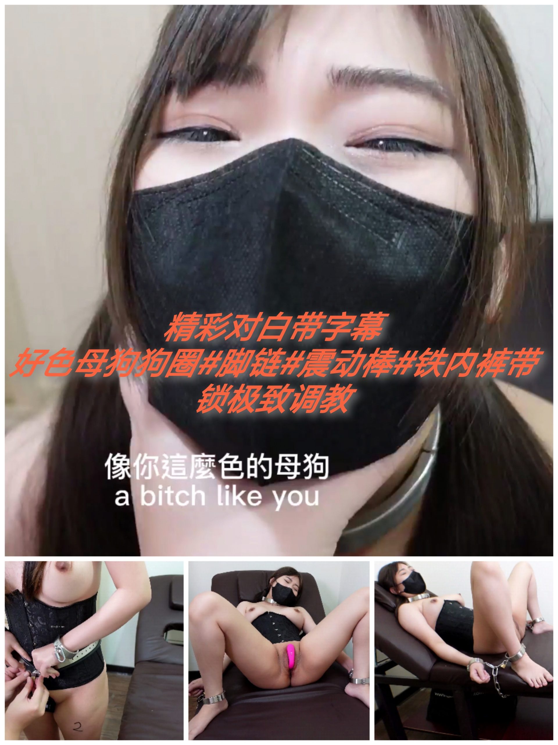 [SM调教]精彩对白带字幕#狗圈#震动棒#铁制内裤